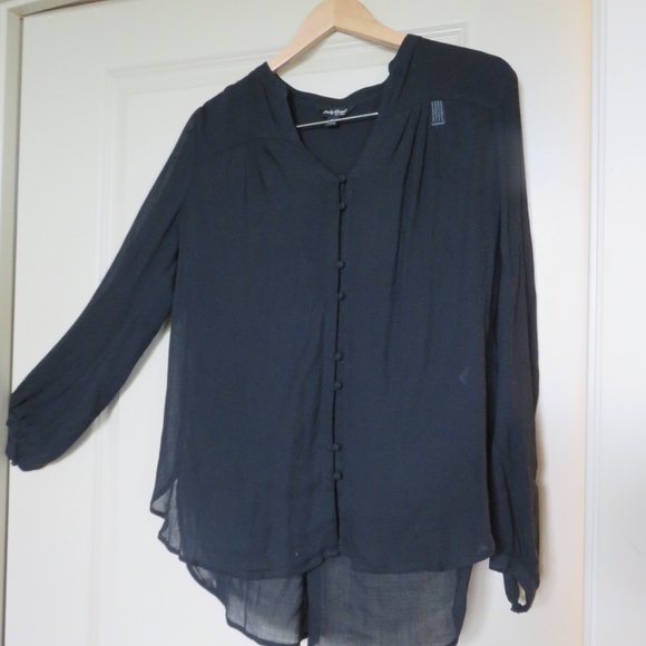 SOLD Lucky Brand Black Sheer Top Small EUC - Picture 1 of 3
